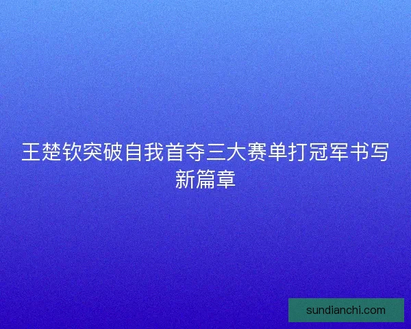 王楚钦突破自我首夺三大赛单打冠军书写新篇章