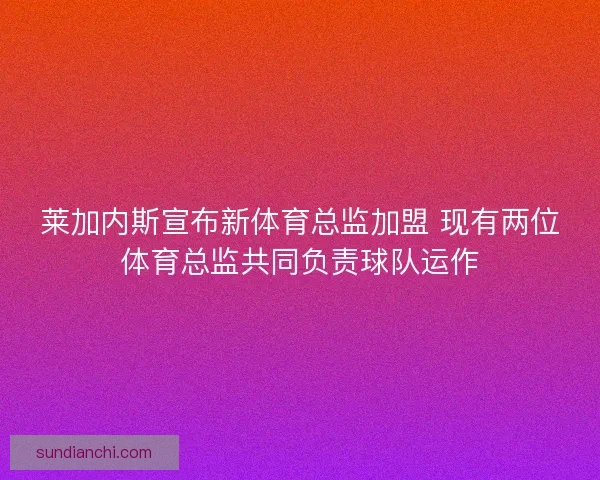 莱加内斯宣布新体育总监加盟 现有两位体育总监共同负责球队运作